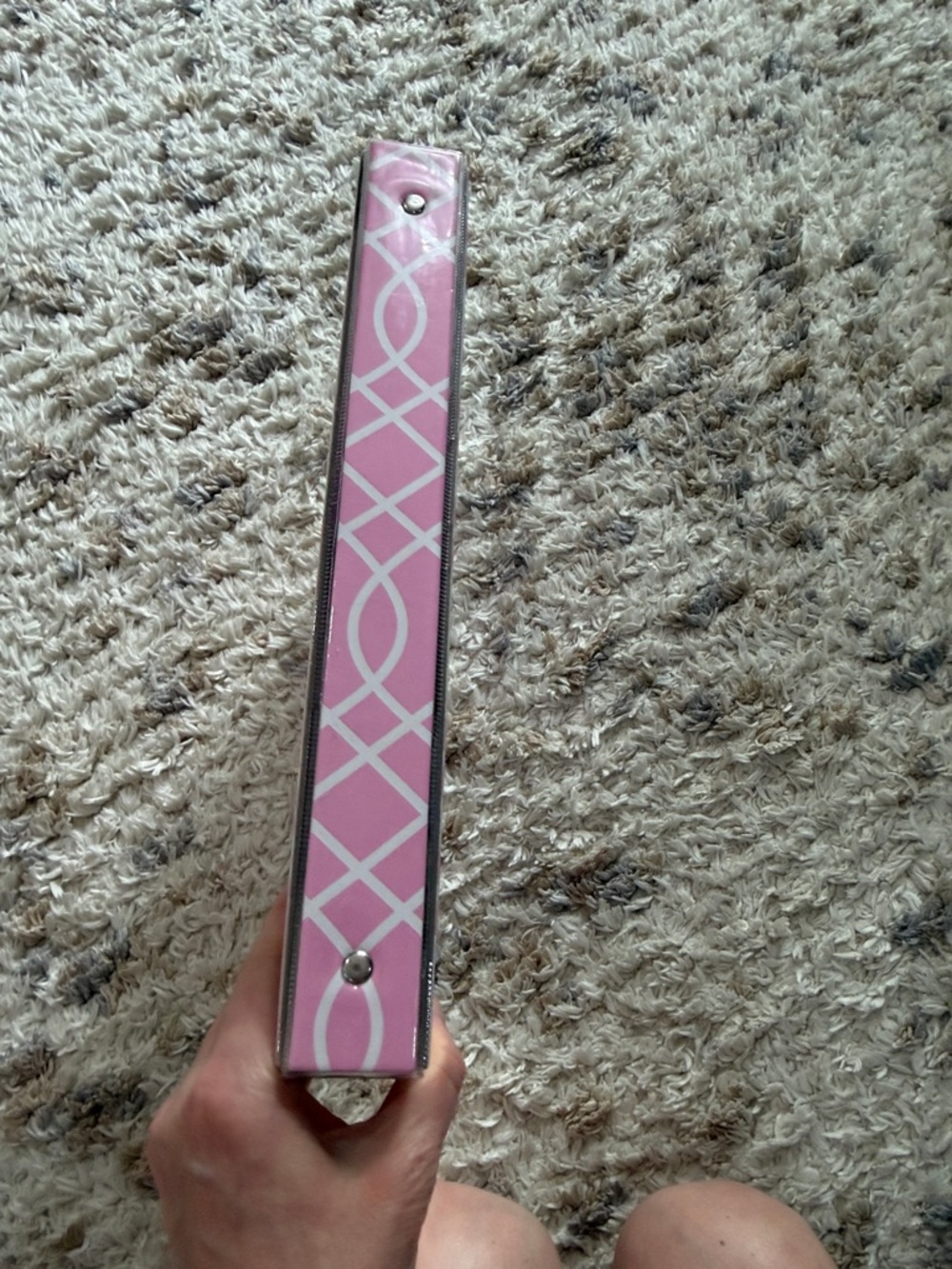 Pink 1” Geometric Pattern Binder - Picture 4 of 4
